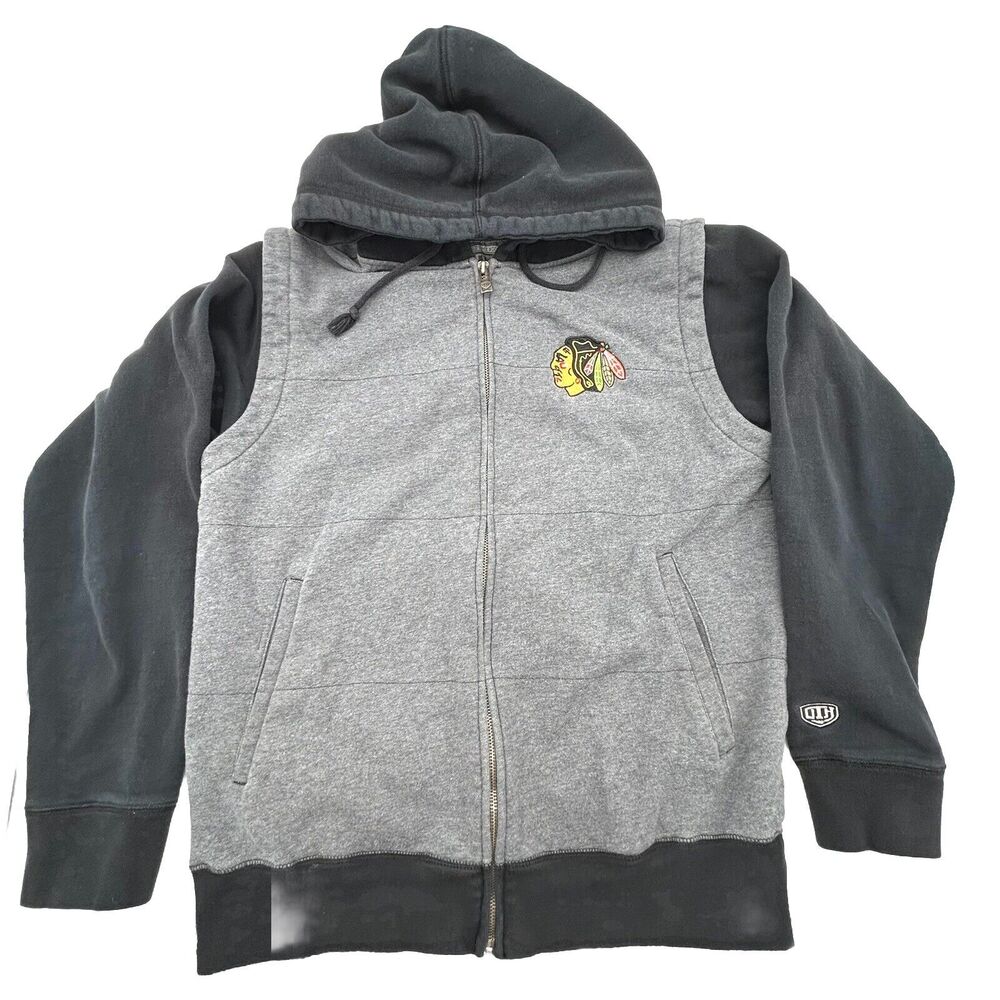 Chicago Blackhawks Old Time Hockey Causeway Collection Full Zip Hoodie‎ Men's M